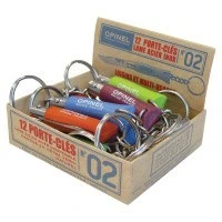 Набор-дисплей 12 шт: нож-брелок Opinel №2, нержавеющая сталь, голубой/оранжевый/зеленый/фиолетовый, 001429