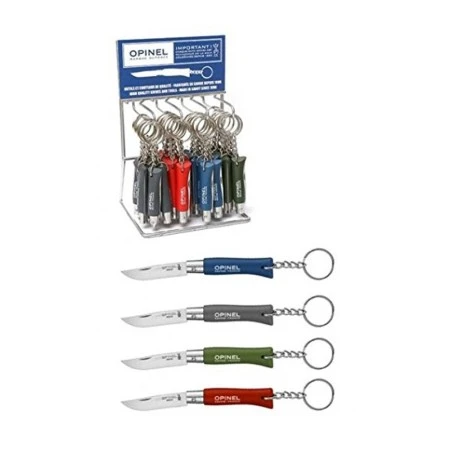 Набор-дисплей 36 шт: нож-брелок Opinel №4, нержавеющая сталь, синий/зеленый/красный/серый, 001743