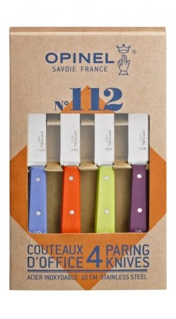 Набор ножей Opinel Set of 4 N°112 assorted sweet pop colours, нержавеющая сталь, (4 шт./уп.) 001381
