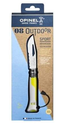 Нож Opinel №8 Fluo Yellow, желтый, 002320