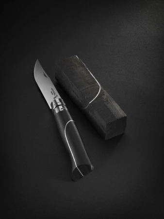 Нож Opinel №8 Ellipse, рукоять африканское дерево с алюминиевой вставкой, футляр, 002347