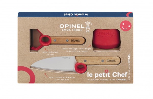 Набор ножей Opinel Le Petit Chef Set (Нож шеф-повара+нож для овощей+защита пальцев), 001746